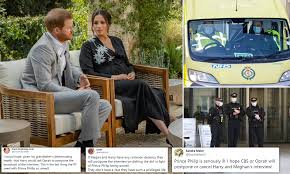 The interview is now just hours away, and anticipation is building about what harry and meghan might reveal about their rift with the royal family. Call For Cbs To Postpone Oprah S Harry And Meghan Interview Out Of Respect For Prince Philip 99 Daily Mail Online
