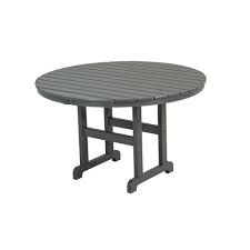 Wide patio table & chair sets to reflect your style and inspire your outdoor space. Polywood La Casa Cafe 48 In Slate Grey Round Patio Dining Table Rt248gy The Home Depot