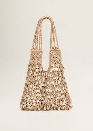 Seashell Net Bag Women Mango United Kingdom Canta Boncuklu Cantalar Krose Canta