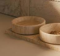 Travertine Mila Pet Bowls