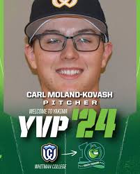 Carl Moland-Kovash (@mokocarl) of Whitman College, along with another  pitcher and an outfielder, are the latest additions to the Pippins. Read  more at PippinsBaseball.com. #RollPipps