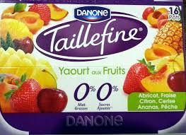 Taillefine Yaourt Au Fruits 0 Mg 0 Sucres Ajoutes Abricot Fraise Citron Cerise Ananas Peche 16 Pots Danone 2 Kg 2 X 8 X 125 G