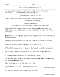Identifying Compound Sentences Worksheets Compound Sentences Simple And Compound Sentences Complex Sentences Worksheets