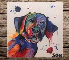 Award winning performance · no traditional paint odor Custom Pet Paintings Abstract Pet Paintings Custom Pet Portraits Fun Creative Pet Painting Of Sox Custom Pet Painting Animal Paintings Custom Pet Portraits