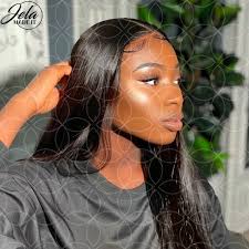 6 Straight Lace Hair Wig Model African American Black Women Stock Photos,  Straight Hair Lace Stock Side View, Black Girl Wig Stock Images