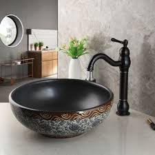 bathroom deck mounted round ceramic
