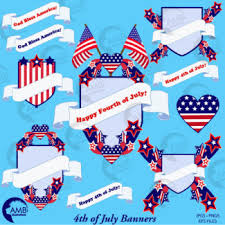 July 4th with fireworks and american flag. Fourth Of July Banners And Embellishments Ambillustrations Com