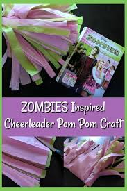 Disney S Zombies Inspired Diy Cheerleading Pom Pom Craft Zombie Disney Zombie Birthday Parties Zombie Birthday