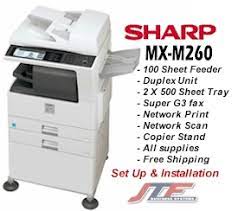 Help us protect your account. Sharp Mx M260 Copier 2 X 500 Trays Network Fax Scan Print Stand Shipping Supplies Delivery Installation Set Up Sharp Mx M260