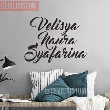 Wallpaper sticker dinding kamar motif tulisan. Stiker Dinding Custom Wall Sticker Custom Nama Tulisan Shopee Indonesia