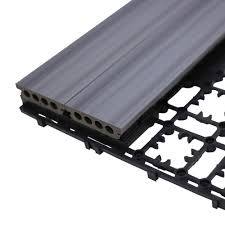 Newtechwood Deck A Floor Premium Modular Outdoor Composite Flooring System Kit Sample In Westminster Gray Daf Gy S The Home Depot Deck Systems Composite Flooring Deck