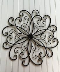 This Is A Decorative Metal Swirled Flower Wall Hanging That Has Been Painted A Black And Sealed For Protection Th Iron Wall Art Iron Wall Decor Metal Wall Art