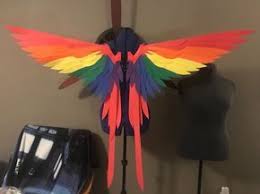 Red Bird With Spiky Hair Pin On Parrot Costume