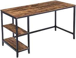 Laptop, schreibtischlampe und arbeitsmaterial passen darauf. Hoobro Schreibtisch Grosser Computertisch 140 X 60 X 76 Cm Burotisch Im Industriestil Arbeitstisch Mit 2 Herausnehmbaren Ablagen Furs Buro Stabiler Metallrahmen Dunkelbraun Schwarz Ebf60dn01 Amazon De Kuche Haushalt Wohnen