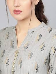 Libas Rayon Grey Ethnic Kurta