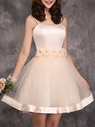 2018 Homecoming Dress Fashion Champagne Flowers Gauze Princess Straps Bridesmaid Mini Dress Wsdear Com Fashion Dresses Dama Dresses Short Dresses