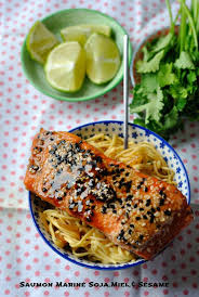 Saumon Marine Sauce Soja Miel Et Sesame 2 Filets De Saumon 1 Cs De Miel 1 Cs De Sauce Soja Foncee 1 De J Saumon Marine Recette Saumon Recettes De Cuisine