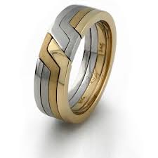 14k Yellow White Rose Gold Tricolored 4 Band Puzzle Ring Puzzle Ring Puzzle Jewelry Jewelry