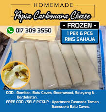Resepi popia cendawan cheese resepikek camored com. Frozen Popia Carbonara Cheese Home Facebook