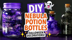 Diy Halloween Nebula Jar Amp Potion Bottles Hgtv Handmade Youtube Halloween Potion Bottles Nebula Jars Potion Bottle