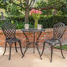 Two small outside decks with table and chairs open off the study center. Outdoor Bistro Set Patio Garden Furniture Sets Deck Back Porch Table And Chairs Yard Garden Outdoor Living Patio Garden Furniture