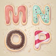 E, f, h, i, l, t, v, w, x, k, m, n, y, . Hand Drawn Letters Of The Alphabet M Through P In The Shape Of Delicious And Colorful Cookies Royalty Free Cliparts Vectors And Stock Illustration Image 35268723