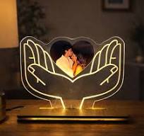 Personalized Heart Hands Acrylic LED Lamp(7x6