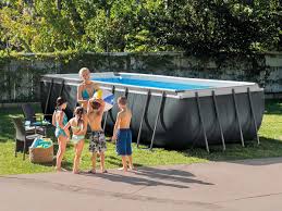 Piscine Tubulaire Rectangulaire Intex Ultra Silver 5 49 X 2 74 X 1 32 M