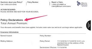 Generally, the next section of a declaration page will consist of a breakdown of your car insurance policy's coverages and premiums. Association Must Be Named In Declarations Pages Of A Policy To Avoid Disagreements Later Condominium Insurance Law