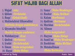 Sifat yang mustahil bagi allah merupakan lawan kepada sifat wajib. Sifat Wajib Bagi Allah Alsilama