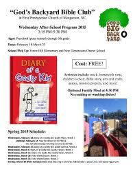 Vbs 2021 backyard kids club kit. Fillable Online God S Backyard Bible Club Spring 2015 Flyer And Form Fax Email Print Pdffiller