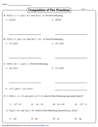 Hundreds of pdf lesson plans. Composition Of Functions Worksheets