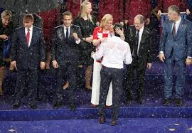 Office of the president of the republic of croatia / filip glas). Soaked But Smiling Croatian President Wins Admirers At World Cup Final Reuters Com