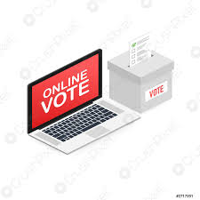 Demostrar como registrar en línea como miembros del partido y como votar. Plano Isometrico Vector Concepto Voto En Linea Voto Vector De Stock Crushpixel