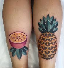 Knyazeva Pineapple And Passion Fruit Tattoo Fruit Tattoo Tattoos Vegetable Tattoo