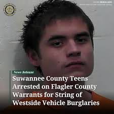 The FCSO has obtained arrest warrants for Lucas Rebolledo, 19; Dwayne Ryan,  18; and Angel Jaramillo-Hernandez, 18, all of Live Oak, in connection to a  string of vehicle burglaries in Bunnell during
