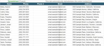 Contact List Template For Google Sheets With Built In Search