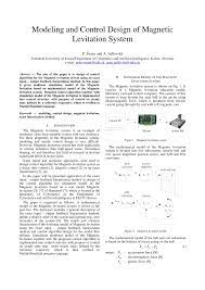 Pdf Modeling And Control Design Of Magnetic Levitation System