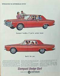 1964 Dodge Dart Print Ad Color Illustration Family In Car Original 1963 Magazine Art Dodge Dart Automobile Advertising Dodge