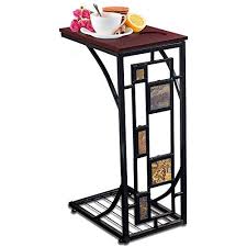 Kleeger Sofa Side Table With Cup Holder Modern Coffee Snack Table For Living Room Bedroom Dining Dining Room Contemporary Sofa Side Table Stylish Side Table