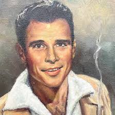 Vintage MCM Original Oil Portrait of Handsome Man