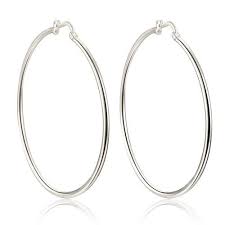 Yfn 925 Sterling Silver Hoops Earrings 2 36 Inch 60 Mm For Women Silver Hoops Presents For Best Friends Sterling Silver Hoop Earrings Silver Hoop Earrings