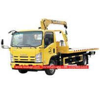 ISUZU NPR 5 ton flatbed tow truck mounted crane - Isuzu ...