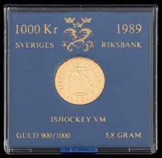 Följ med i en resa till vm guldet 2013. Mynt 1 000 Sek Guld Ishockey Vm 1989 Bukowskis