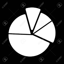 Pie Chart Diagram Vector Icon Black And White Graphic Illustration