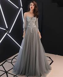 فساتين سهره طويله شيك 2019