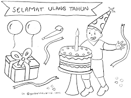 Gambar hitam putih ulang tahun. Gambar Mewarnai Ulang Tahun Buku Mewarnai Gambar Warna
