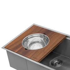 ruvati wood platform with mixing bowl