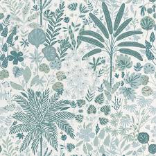 Papier Peint Intisse Hygge Hope Vert D Eau Blanc Leroy Merlin Papier Peint Floral Papier Peint Papier Peint Intisse