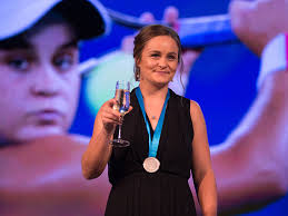 A detailed view of the dress of ashleigh barty, a tribute to evonne cawley's wimbledon from 50 years ago. Ashleigh Barty Awarded 2017 Newcombe Medal 27 November 2017 All News News And Features News And Events Tennis Australia